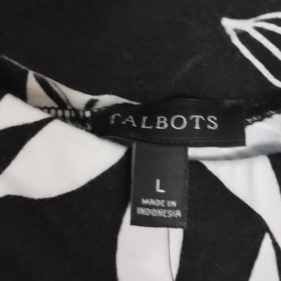 Talbots Black & White Botanical Print Jersey Knit Maxi Skirt - Picture 3 of 8